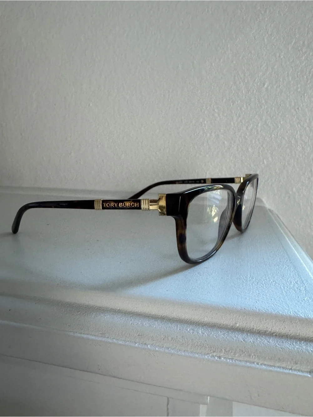 Tory Burch Tortoiseshell Optical Glasses with Gold Accents